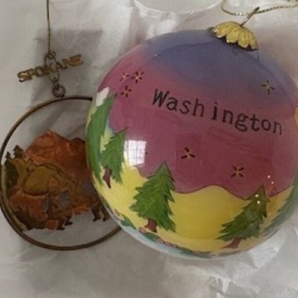 Washington State Christmas Ornaments (2) - Wilderness and Camping Theme - Picture 1 of 8